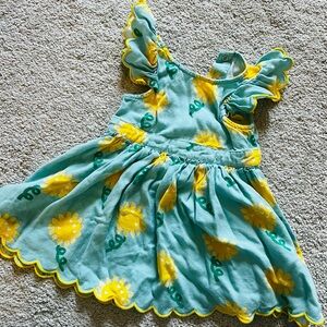 Stella McCartney Kids Sunflower Dress in Blue and Yellow
